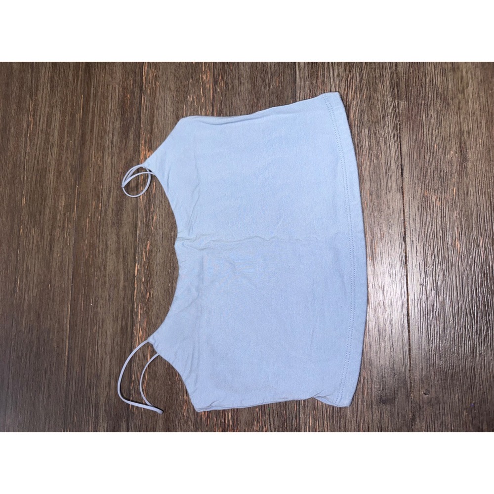 Aeropostale Seriously Soft Bungee Cami Light Blue Cropped Tank Top Large